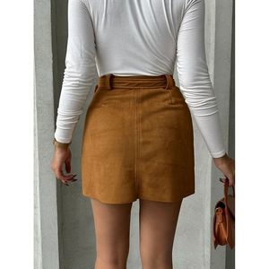 Faldas al por Mayor con Cinturón Color Bronceado para Mujer Topshow - Product Image 1