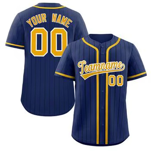 Camiseta de Béisbol Retro Unisex Personalizada al por Mayor, Diseño a Rayas con Impresión Digital, Logotipo Bordado, Número 2026, Cuello en V, Bolsillos, 220g - Product Image 4