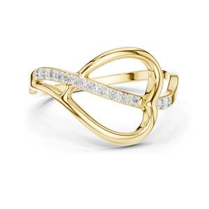 Bague Infinity en Diamant de Laboratoire Taille Princesse 0,104 CT pour Femme, Clarté VVS-VS EF, Or 18KT, 14KT, 10KT et Argent 925 Rose - Product Image 3
