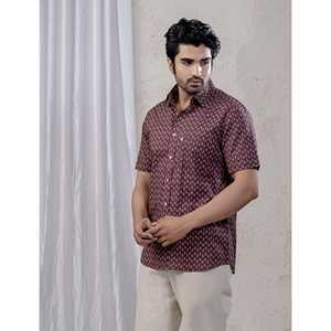 Camisa de Hombre de Manga Corta 100% Algodón Estampada, Casual y de Esmoquin, Corte Ajustado, Tejido Popelina Transpirable, Moda ODM - Product Image 4