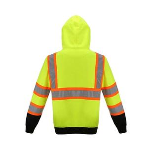 100% algodón personalizado hermoso 3D fluorescencia reflectante Zip-up pulóver Sudadera con capucha para la temporada de otoño patrón sólido cuello con capucha - Product Image 6