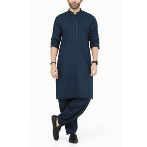 Shalwar Kameez 100% coton respirant pour hommes Shalwar Kameez saison d'été Vente en gros de conception brodée personnalisée - Product Image 1