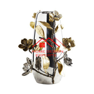 แจกันดอกไม้โลหะตกแต่งบ้าน โรงแรม แจกันโลหะตกแต่งโต๊ะหรูหรา - Product Image 6