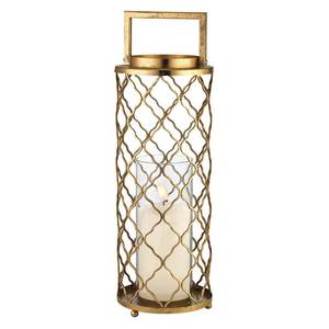 Bougeoir à la main de cylindre de forme ronde de conception martelée Éclairage décoratif de finition d'or unique pour l'ensemble de 3 - Product Image 6