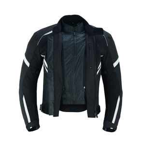 Factory Direct Supplier Motorbike Leather <b>Jackets</b> Good Price Black & White Reflector Stripes <b>Racing</b> Motorbike Gears Bike Runner - Product Image 6