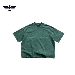 2026 Mens Washed Regular Fit Front Knitted O-Neck Short Sleeve T-Shirt High Quality Eco-Friendly Screen Customized 220g - Product Image 4