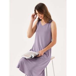 Camisón de Tirantes con Cuello en V para Mujer, de Bambú Suave, Ropa de Dormir Informal de Verano con Estampado Personalizado, Tejido de Algodón Modal - Product Image 3