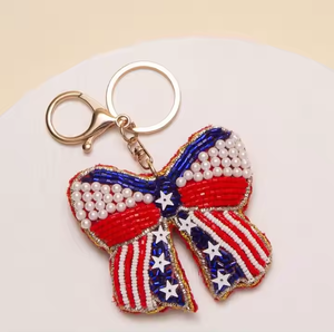 Llavero Bordado con Cuentas de Alta Calidad, Diseño Único, Llaveros con Cuentas de Semillas, Patrón Floral, Se Aceptan Personalizaciones - Product Image 4