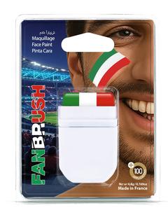 Pinceaux de maquillage pour le visage Fanbrush Iran Football 2026 en gros pour les distributeurs, fabriqués en France, 48 pays, couleurs et logos personnalisés - Product Image 1