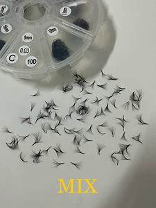ขนตาปลอมแบบพัดสำเร็จรูป สีดำด้าน พิมพ์โลโก้ได้ ขน PBT แบบเกาหลี ง่ายต่อการต่อขนตาแบบพัด - Product Image 1