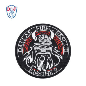 Logo personnalisé emblème broderie pompiers patchs de presse à chaud fer sur badge brodé - Product Image 6