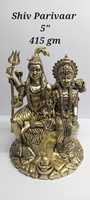 Statue traditionnelle en laiton du Dieu Shiva, idole familiale Shiva Parvati et Shivling, décoration religieuse artisanale