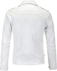 Chaqueta de motorista de piel sintética para hombre, chaquetas de moto Vintage asimétrica con cremallera, abrigo ajustado con cinturón Punk informal de PU - Product Image 2