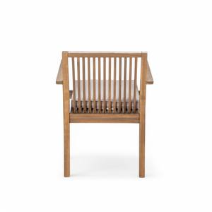 Modern Outdoor Teak Wood Dining Set 6 Seater Patio Garden <b>Table</b> and Armchair Furniture with Cushions - Product Image 5
