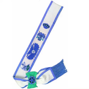 Ceinture en tissu faite à la main la plus vendue avec dentelle brodée en fil décoré accessoire uniforme maçonnique Regalia - Product Image 3