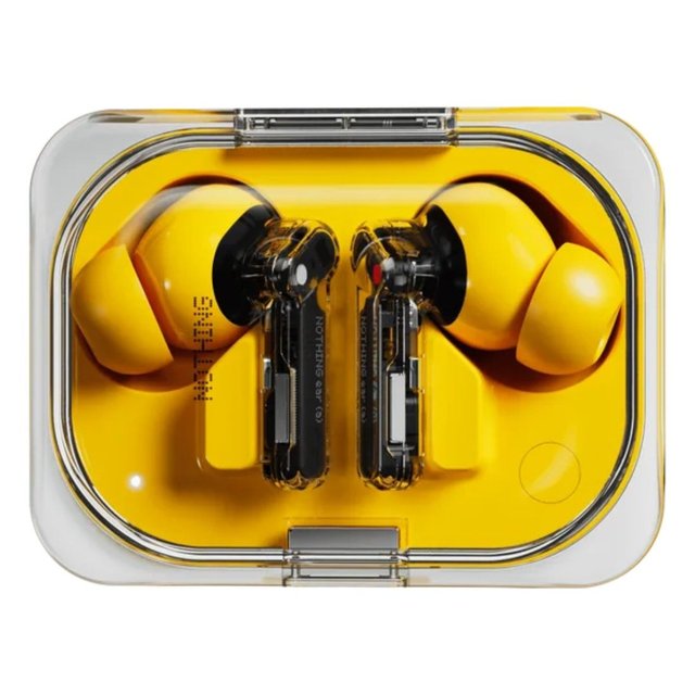 A10600065 Yellow True Wireless Earbuds LED Digital Display AI ANC Reverse Charging IPX7 Waterproof BT 5.3 Hi-Fi Sound