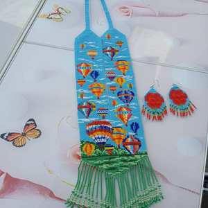 Beau collier de perles de créateur avec motif de montgolfière Mariage autochtone à la mode Mehendi Wear pour les occasions de fiançailles - Product Image 3