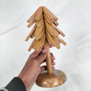 <b>Wooden</b> 4 <b>Trivets</b> for Hot Dishes Irregular Shape Coaster Mat Set Eco-Friendly Custom Size Modern From India - Product Image 1