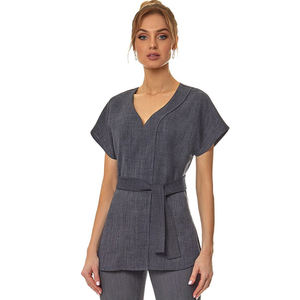 Scrubs uniforme costume à manches courtes col en v hauts pantalon de jogging ensemble uniforme d'allaitement femmes multicolore médecin gommage vêtements de travail médicaux - Product Image 1