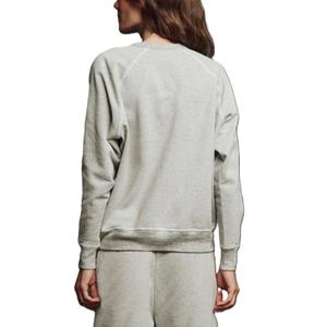 Vente directe d'usine Sweat-shirt pour femme en coton 100% uni Col rond Manches longues Polaire avec broderie de logo personnalisée - Product Image 5