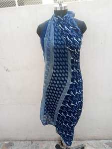 Pareo de playa con estampado de bloques a mano para mujer - Product Image 5