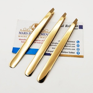 Pinces à épiler pour les sourcils, pinces à épiler inclinées, fabrication artisanale, professionnelles, pour les sourcils, le visage et l'épilation, meilleure fermeture, acier inoxydable - Product Image 5