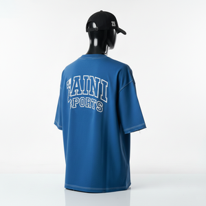 Camiseta de Hombre, Corte Cuadrado, Tela de Jersey de Algodón de Alta Calidad, 240 GSM, Transpirable, Azul, Estilo Urbano, Estampado, Camisetas para Hombre - Product Image 5