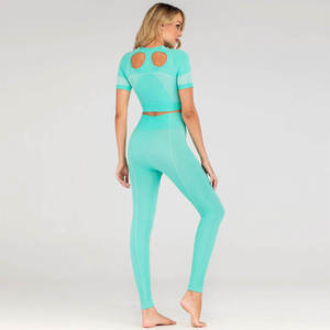 Top Quality Unique Design Quick Dry Women Yoga <b>Set</b> OEM Services Reasonable Price Elastic Waist Yoga Leggings - Product Image 3