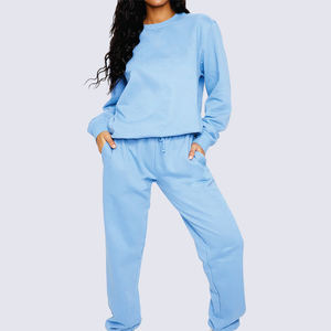 Jogging pour femmes, couleurs personnalisées, hiver, molleton plat, jambe large, confortable, écologique, séchage rapide, matière en coton, streetwear, taille haute - Product Image 2