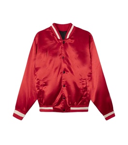 Veste bomber en satin de haute qualité avec logo personnalisé imprimé et brodé pour hommes, veste de style universitaire avec logo personnalisé sur le devant pour l'hiver - Product Image 1