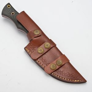 Couteau de camping et de randonnée artisanal avec manche en os en acier au carbone et étui en cuir Modèle Jexa-HC-001 - Product Image 5