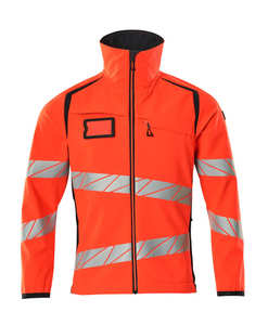 Chaqueta Softshell larga de invierno para hombre, soporte bordado, cremallera reflectante fluorescente, estilo de calle, servicio OEM disponible - Product Image 4