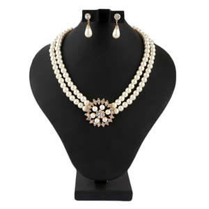 Women's Pearl <b>Locket</b> Set - Golden - Product Image 1