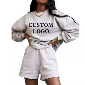 Conjunto de Sudadera con Capucha y Pantalones Cortos de Algodón para Mujer |   Conjunto de Invierno de Estilo Urbano Extragrande, Comodidad de Forro Polar Suave, Tela Transpirable, Tendencia - Product Image 6