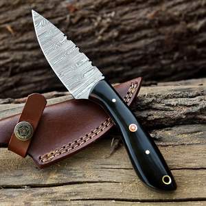 Couteau de chasse Damas de qualité supérieure pour le camping en plein air Gaine en cuir à lame fixe Support OEM personnalisable 3 ans - Product Image 6