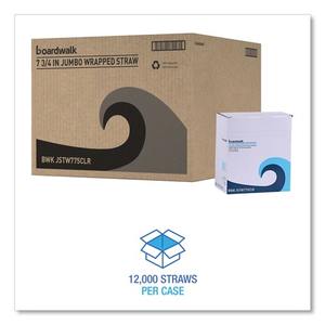 Pailles géantes en polypropylène transparentes de 7,75 pouces, emballées, pour fêtes, 12 500/carton - Product Image 2