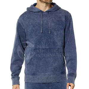 Sudaderas con capucha de lavado ácido para hombres de alto grado Sudadera con capucha mezclada de algodón con diseño de lavado Retro Vintage Sudaderas con capucha de lavado ácido para hombres cómodos - Product Image 1