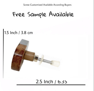 Bouton de porte ovale en résine grise et bois artisanal de style Morden avec insert en laiton pour les boutons de placard de chambre à coucher ou de cuisine - Product Image 3