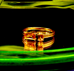 Anillo ajustable de Plata de Ley 925 para mujer, chapado en oro con piedras preciosas de citrino clásicas, uso diario para aniversarios - Product Image 5