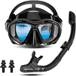 Masque de <span class=keywords><strong>plongée</strong></span> et de snorkeling panoramique 180° flottant haute définition anti-buée étanche durable en verre trempé et silicone simple - Product Image 1