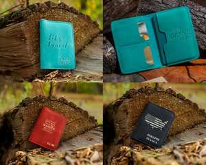 Estuche para pasaporte y tarjetero Etiqueta de nombre Cartera de viaje hecha a mano Unisex Vintage Etiqueta Costura Multicolor - Product Image 6