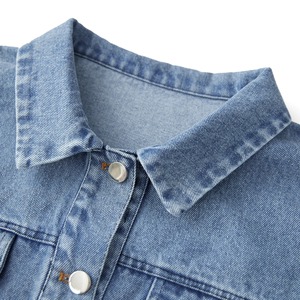 Chaqueta vaquera de algodón 100% Premium con estilo para mujer, diseño Penal, aspecto lavado desgastado, pantalones vaqueros transpirables con capucha, remache a rayas - Product Image 4