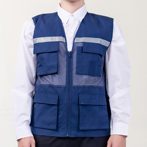 High Quality Blue Safety Vest Casual Workwear Uniform for Men and <b>Women</b> ODM/OEM Free Sample FMF Vietnam Verified Manufacturer - Product Image 1