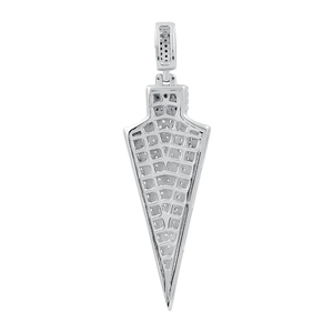 Unisex sólido 925 plata esterlina platino plateado punta de flecha diamante colgante Hip Hop joyería de moda para fiestas - Product Image 5