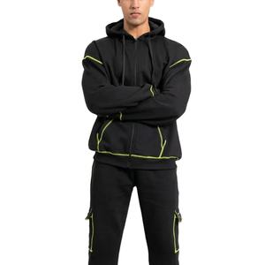Vêtements pour hommes sur mesure, sweats à capuche grande taille, sweats à capuche zippés, sweats à capuche surdimensionnés à épaules tombantes, 100% coton, décontractés, design personnalisé - Product Image 3