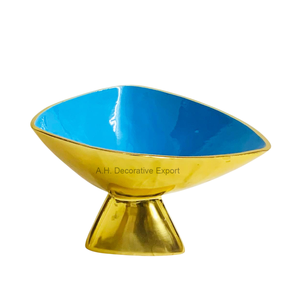 Bol de service à salade de fruits en aluminium plaqué or Nouveau design de bols à mélanger sur trépied pour hôtels et fêtes - Product Image 1