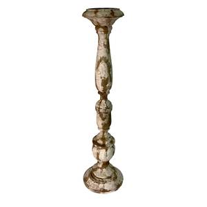 Bougeoir de finition en bois naturel blanc et marron pour la décoration de la maison Bougeoir à long pilier à haute vente - Product Image 1