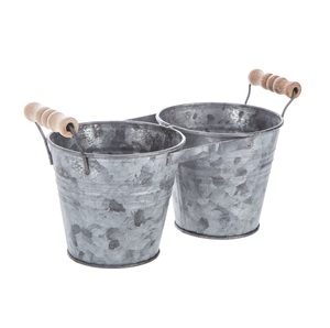 Stylish Look Galvanized Iron Flower <b>Pot</b> Metal Planter With red color Plant <b>Pots</b> Decoration Garden Flower Planters - Product Image 3