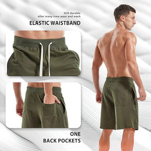 Shorts en molleton décontractés pour hommes, en coton, texture douce, coupe décontractée, taille élastique, style de détente estival, style de sport - Product Image 5