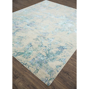 Alfombra Kavi Ivory de Lana y Seda de Bambú Anudada a Mano, Unstring Srb(713), Diseño Abstracto para Uso Doméstico - Product Image 2